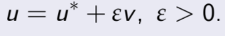 u = u  + εv, ε > 0.